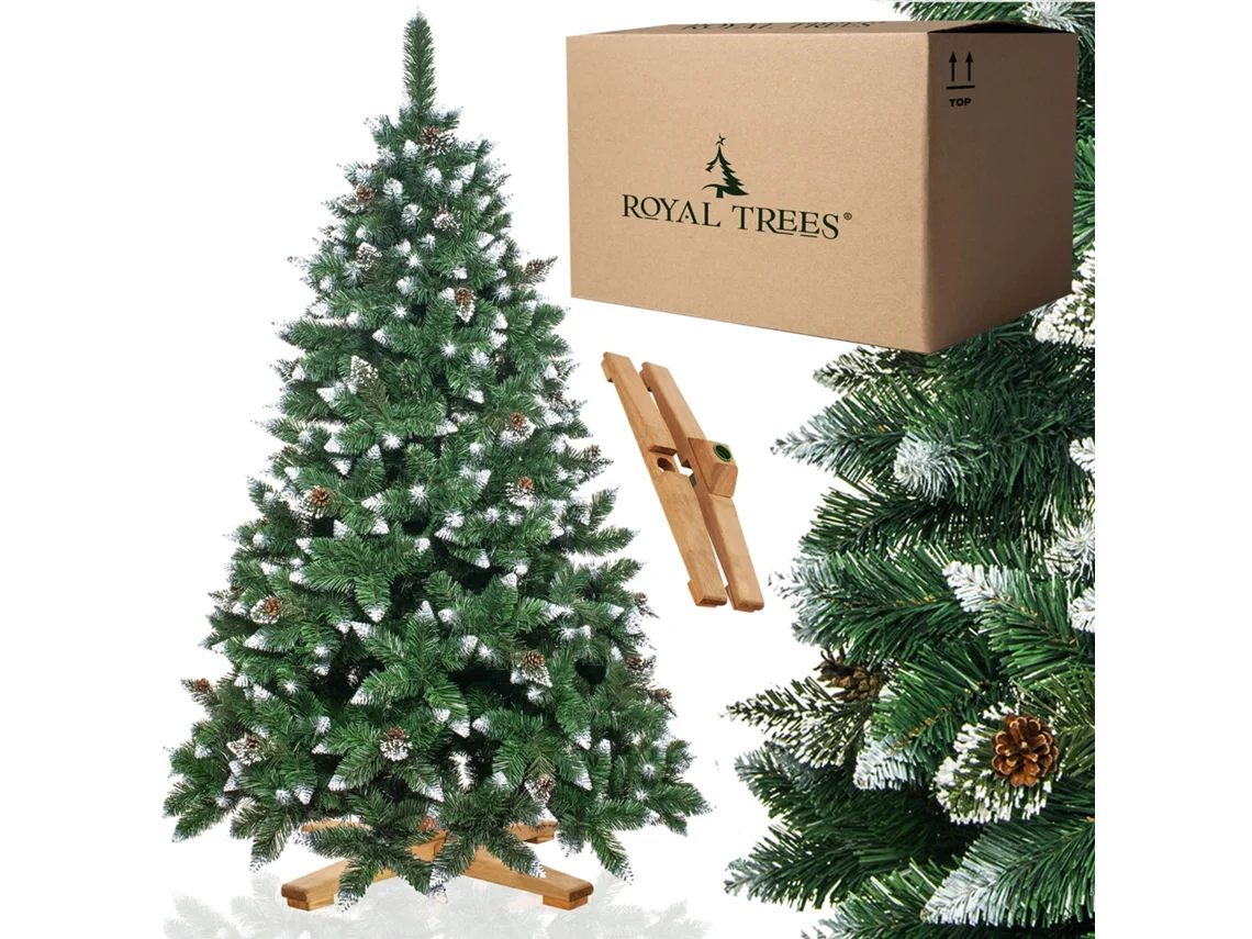 Árvore de Natal Artificial 220 cm com Neve + 308 Bolas + 100 m de Luzes LED