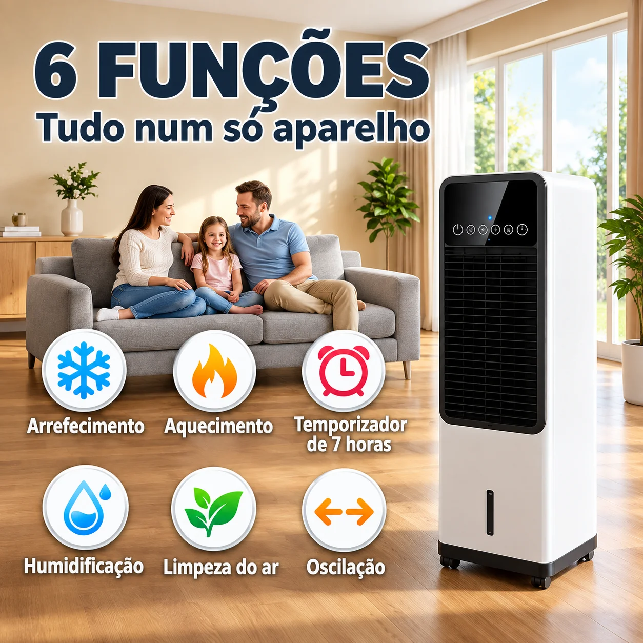 Aquecedor e Ventilador Portátil 2 em 1