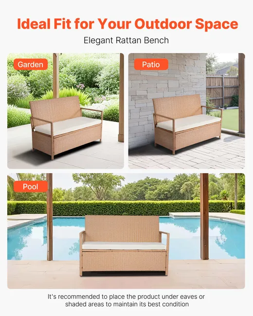 Banco Baú de Jardim em Rattan Sintético
