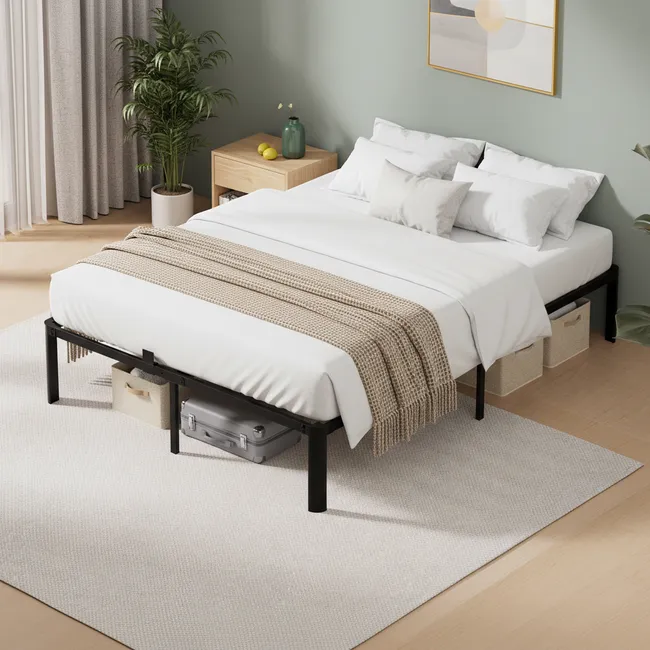 Kit Cama de Casal 140×190 — Estrutura Metálica Silenciosa Com Colchão Viscoelástico de Oferta