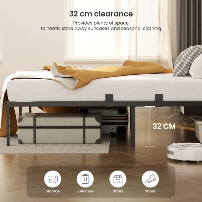 Kit Cama de Casal 140×190 — Estrutura Metálica Silenciosa Com Colchão Viscoelástico de Oferta