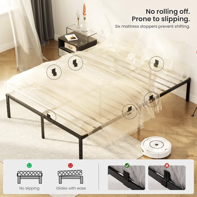 Kit Cama de Casal 140×190 — Estrutura Metálica Silenciosa Com Colchão Viscoelástico de Oferta