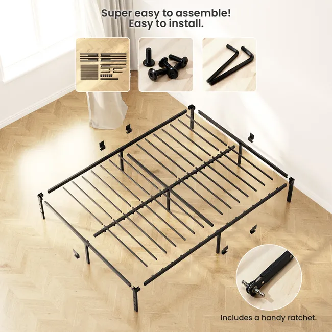 Kit Cama de Casal 140×190 — Estrutura Metálica Silenciosa Com Colchão Viscoelástico de Oferta