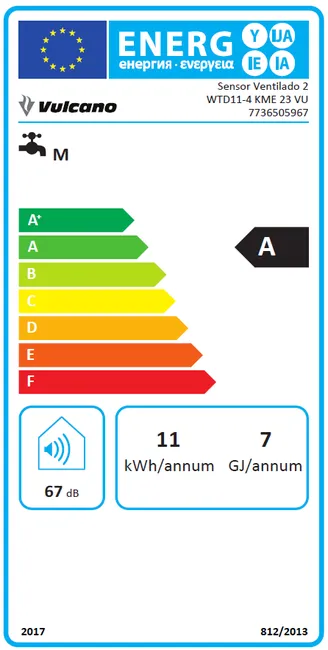 Esquentador a Gás Ventilado Vulcano 11 L — Gás Natural, Com Instalação Incluída
