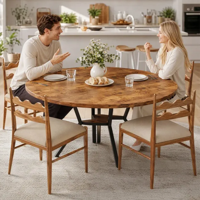 Mesa Redonda Industrial de 120 cm — Promoção de Aniversario