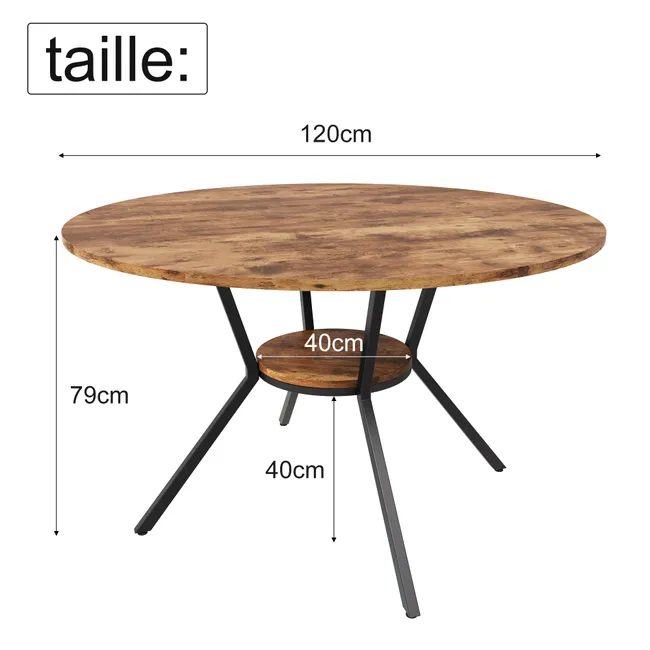 Mesa Redonda Industrial de 120 cm — Promoção de Aniversario