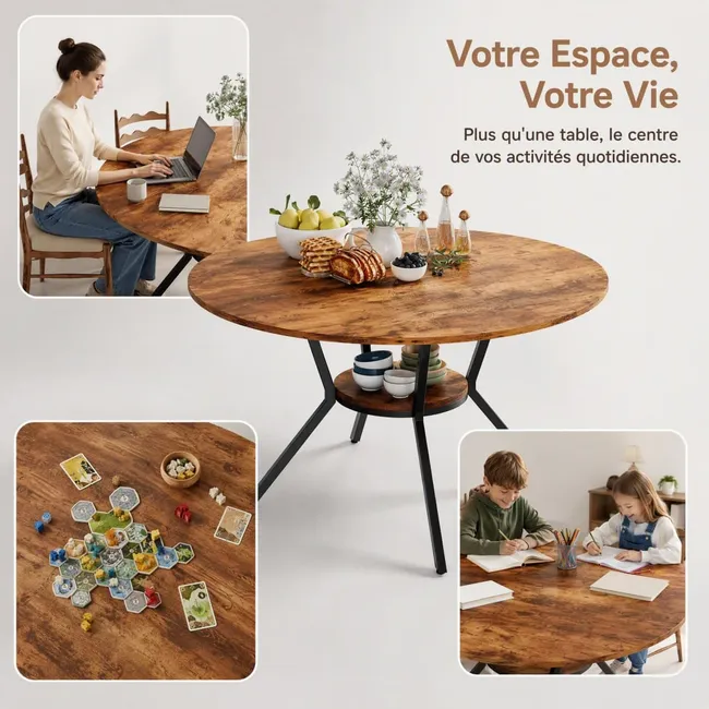 Mesa Redonda Industrial de 120 cm — Promoção de Aniversario