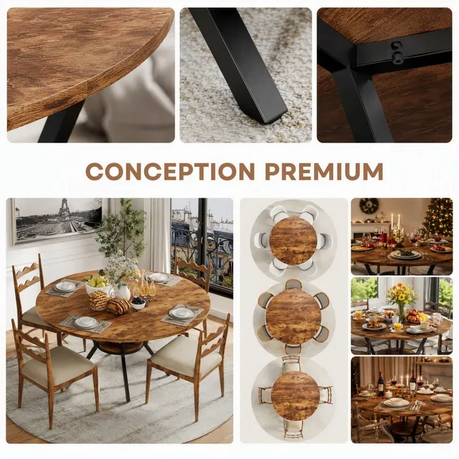Mesa Redonda Industrial de 120 cm — Promoção de Aniversario